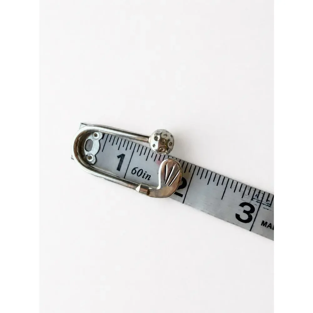 Sterling Silver 925 Golf Key Ring Screw-Off Golf Ball Keychain Vintage Golfcore